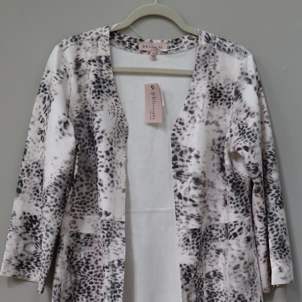 Philosophy Apparel Faux Suede Open Front Jacket